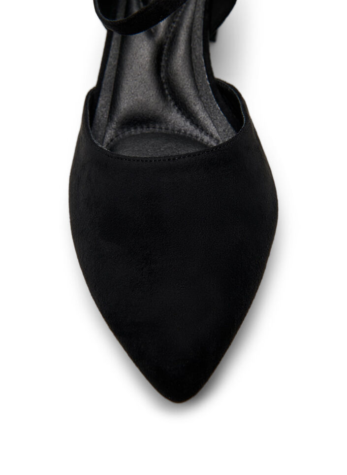 Escarpins &agrave; doubles brides, Noir, Packshot image number 4