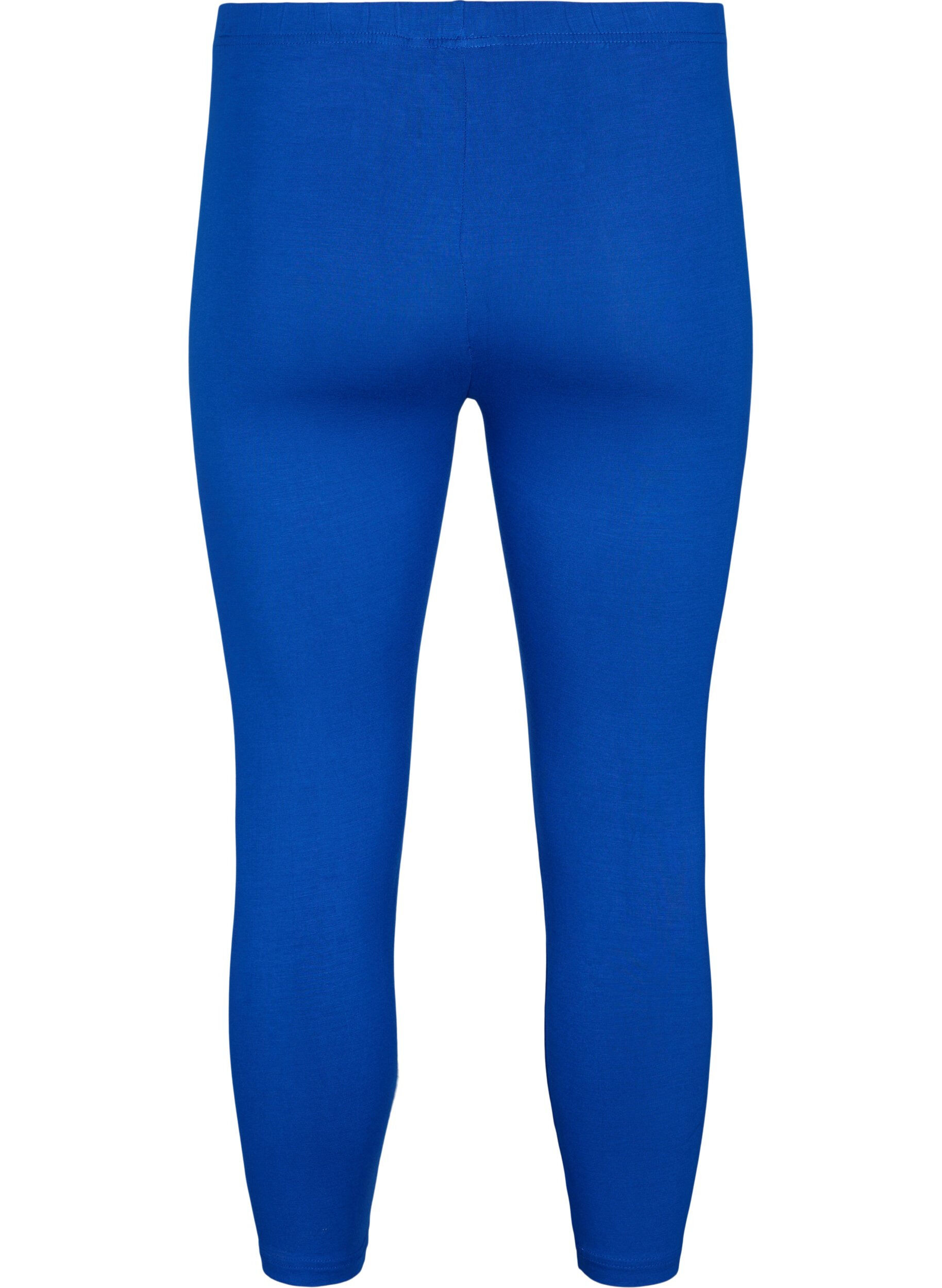 Zizzi Leggings basiques longueur 3/4 en viscose, Bleu, Packshot image number 1