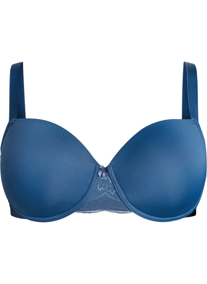 Soutien-gorge moul&eacute; avec maille, Bleu, Packshot image number 0