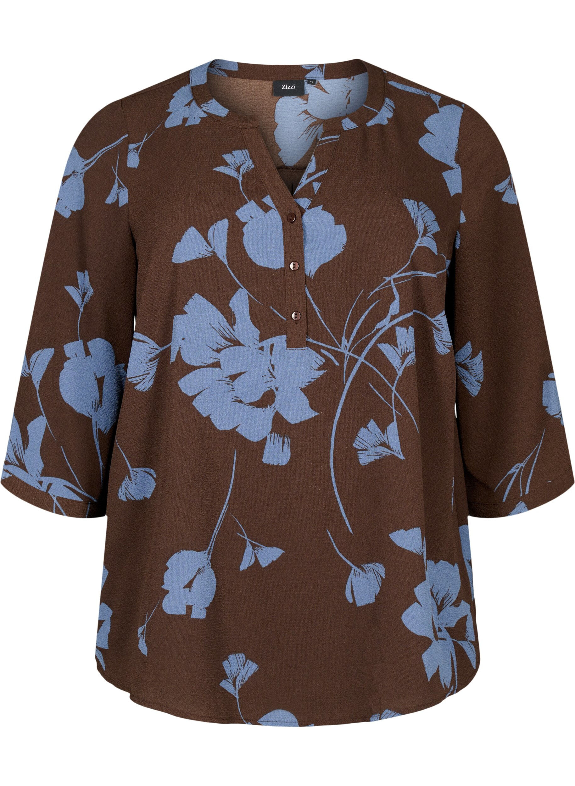 Zizzi Blouse &agrave; manches 3/4, Falcon Flower, Packshot image number 0