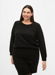 Blouse unie texturée, Black, Model image number 0