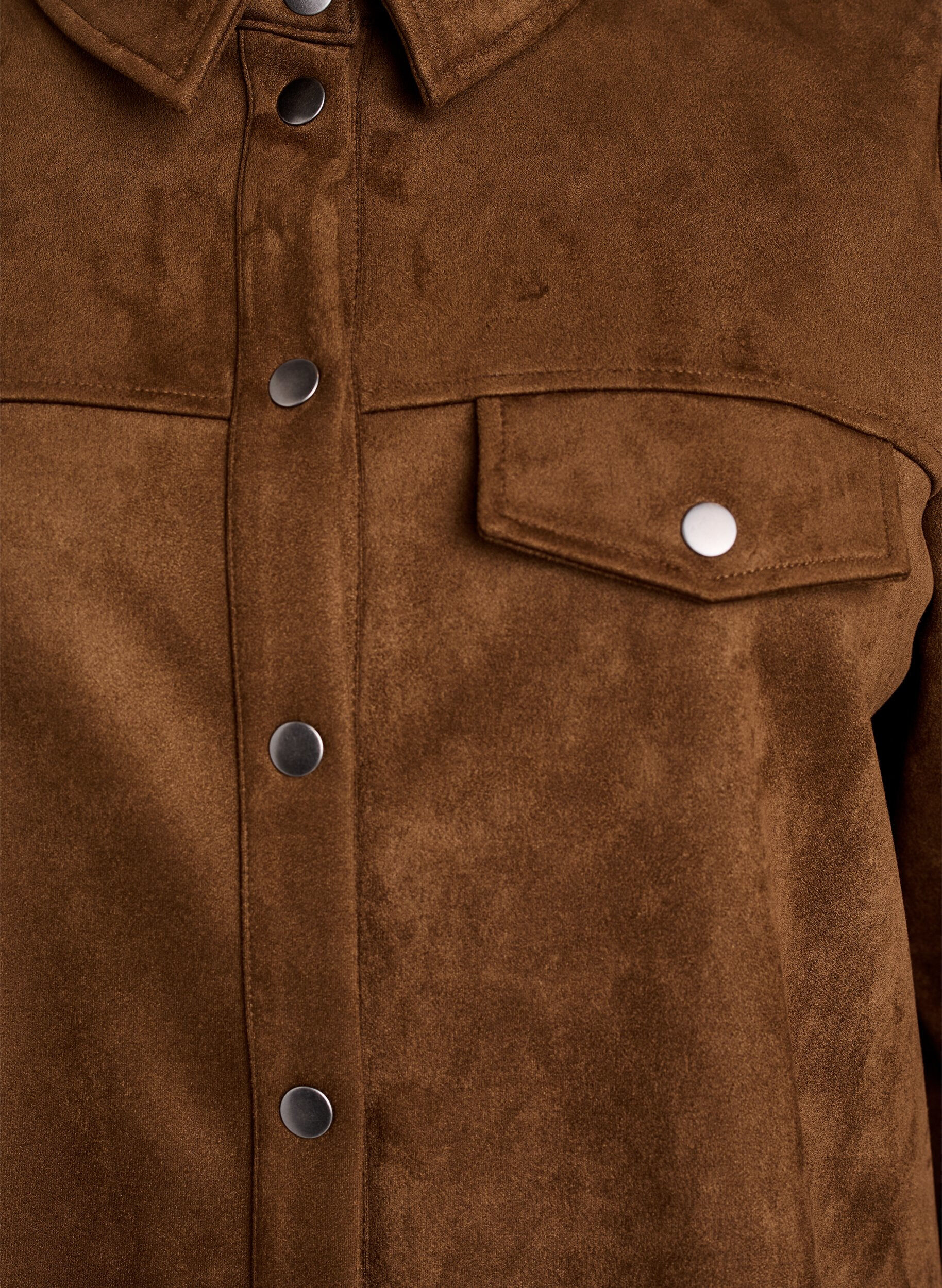 Zizzi Chemise en faux daim, Marron, Packshot image number 2