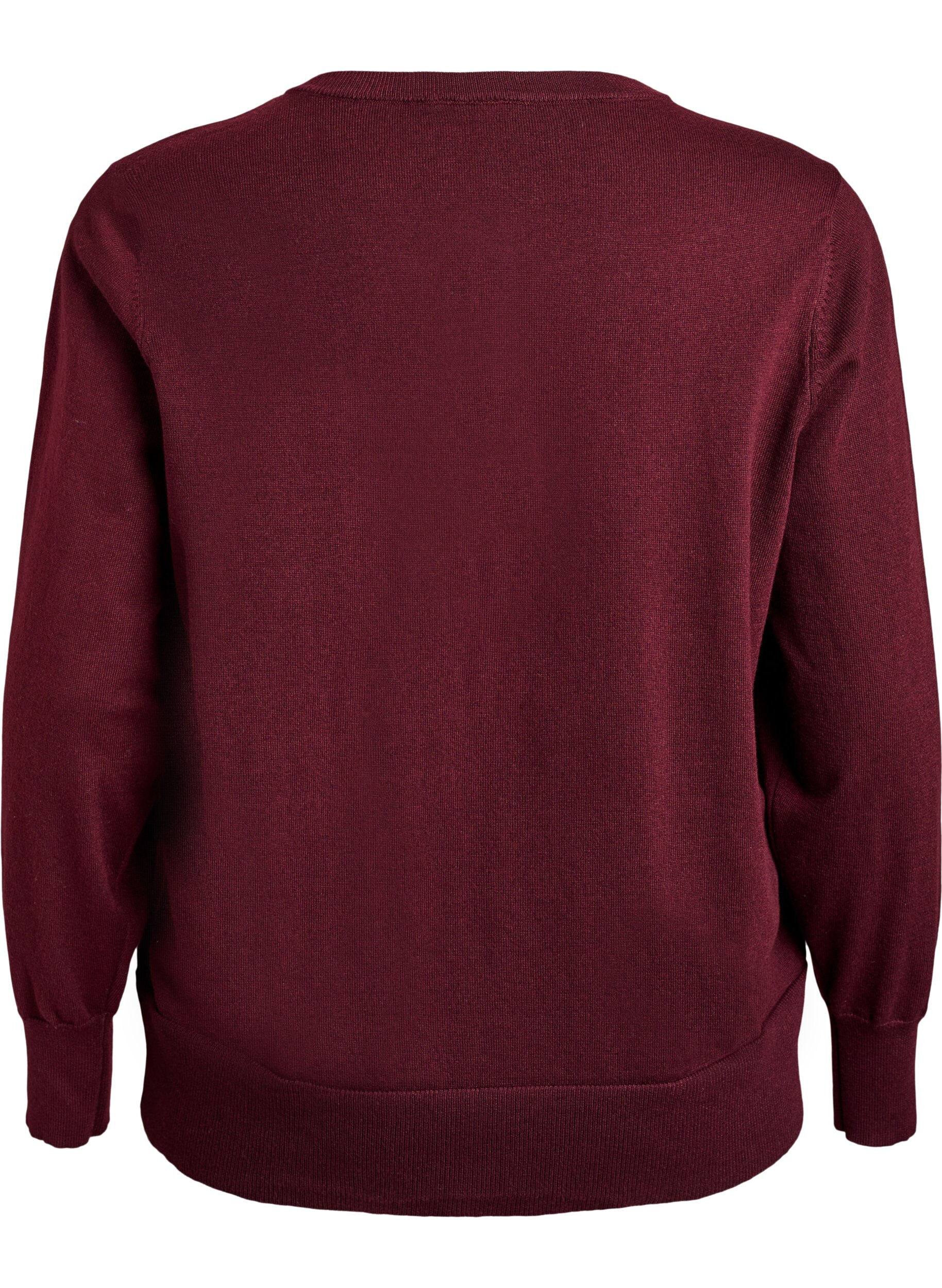 Zizzi FLASH - Cardigan en maille fine avec col rond, Bordeaux, Packshot image number 1