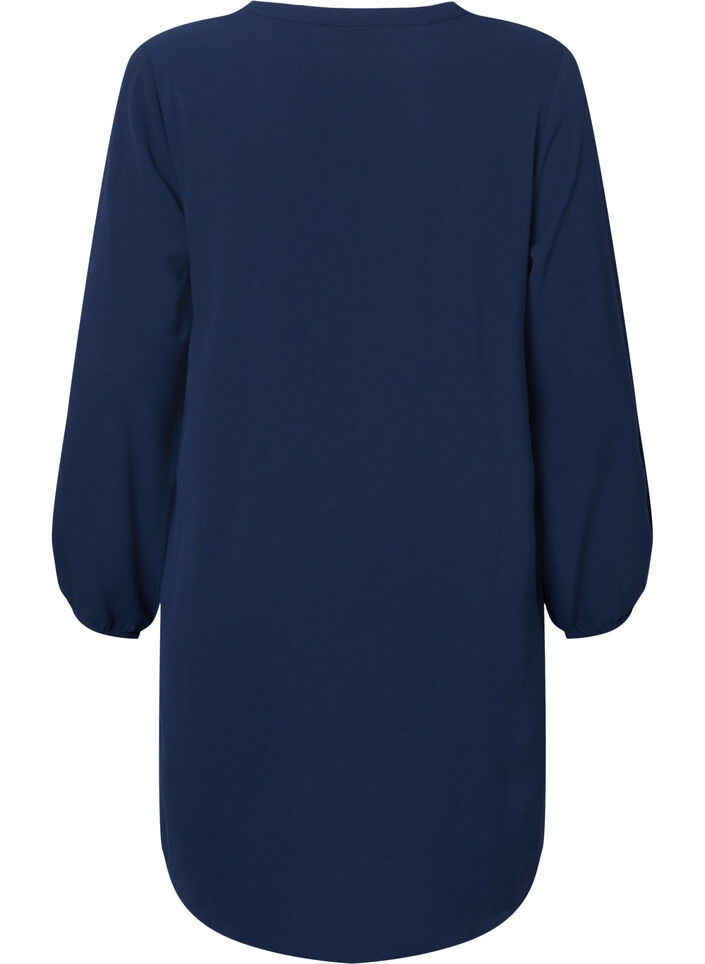 Robe à manches longues et encolure en V, Navy, Packshot image number 1