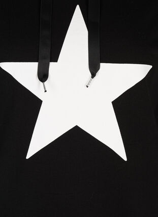 Sweat-shirt avec capuche, Black w. white star, Packshot image number 3
