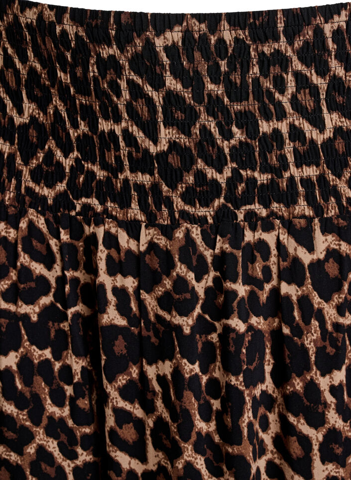 FLASH - Jupe longue en viscose avec smocks, Marron, Packshot image number 2