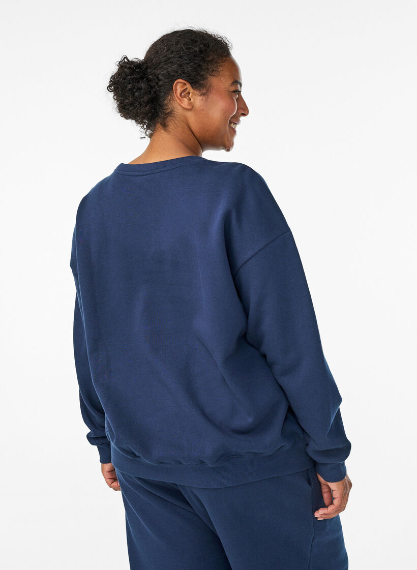 Sweatshirt avec motif, Bleu, Model image number 2