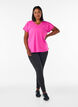 T-shirt de sport ample avec col en v, Rose, Model image number 1