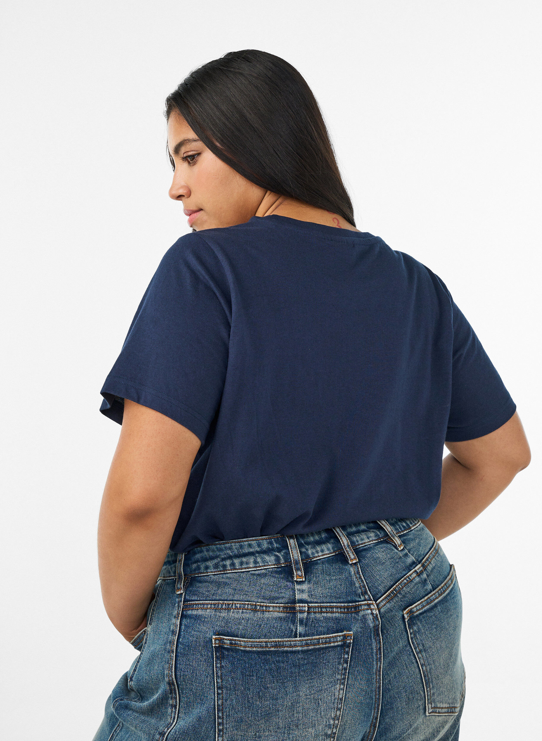 ZizziT-shirt en coton bio avec motif ourson, Bleu, Model image number 2