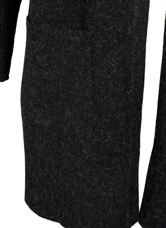 Cardigan tricot&eacute; mouchet&eacute; avec poches, Gris anthracite, Packshot image number 3