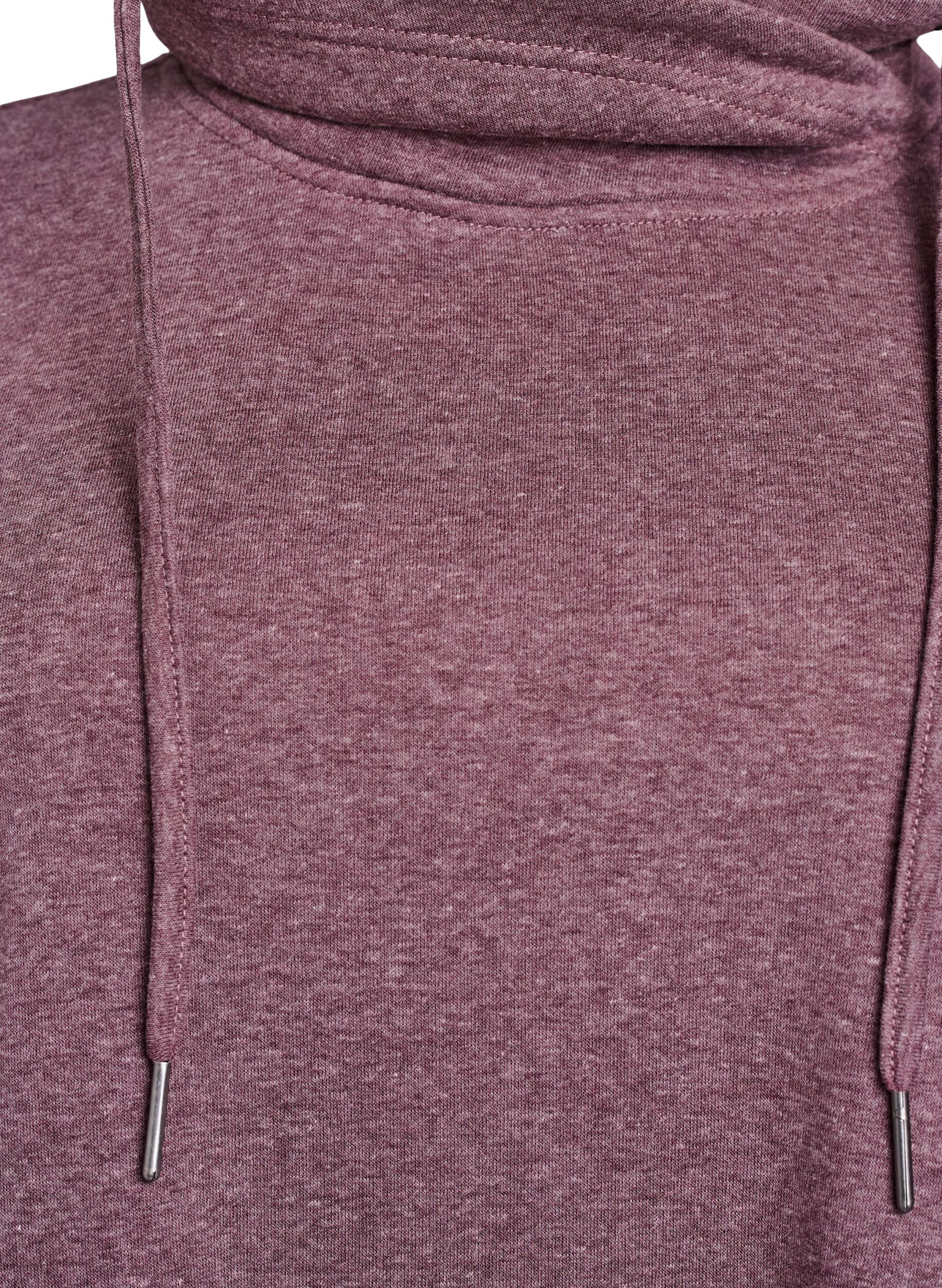 ZizziRobe sweat-shirt courte &agrave; col montant et poches, Bordeaux, Packshot image number 2