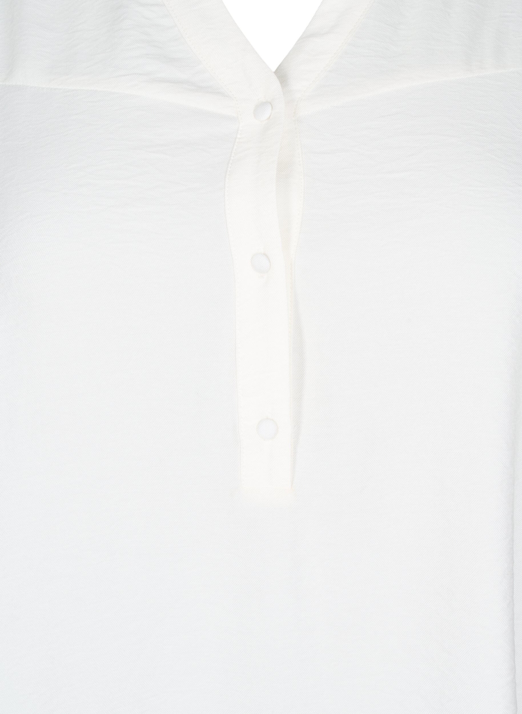 Zizzi Chemisier avec col &agrave; volants, Vanille, Packshot image number 2