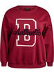 Sweat avec inscription en bouclette, Bordeaux fonc&eacute;, Packshot image number 0