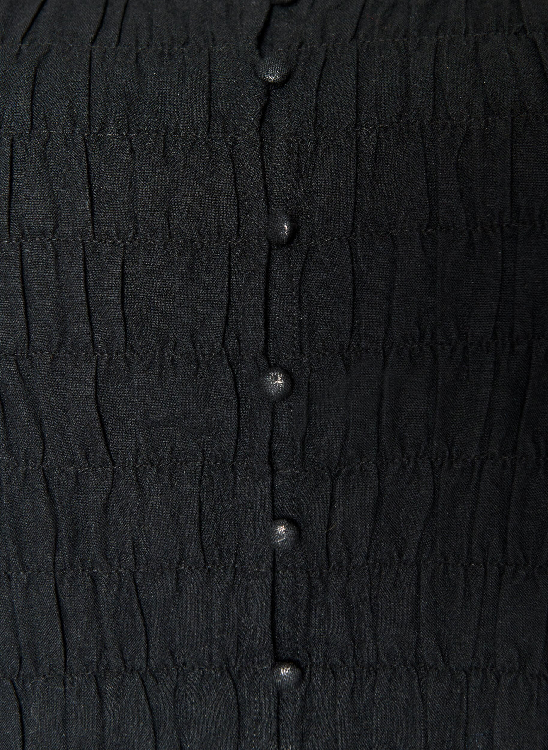 ZizziTop sans manches en coton et lin avec smocks, Noir, Packshot image number 2