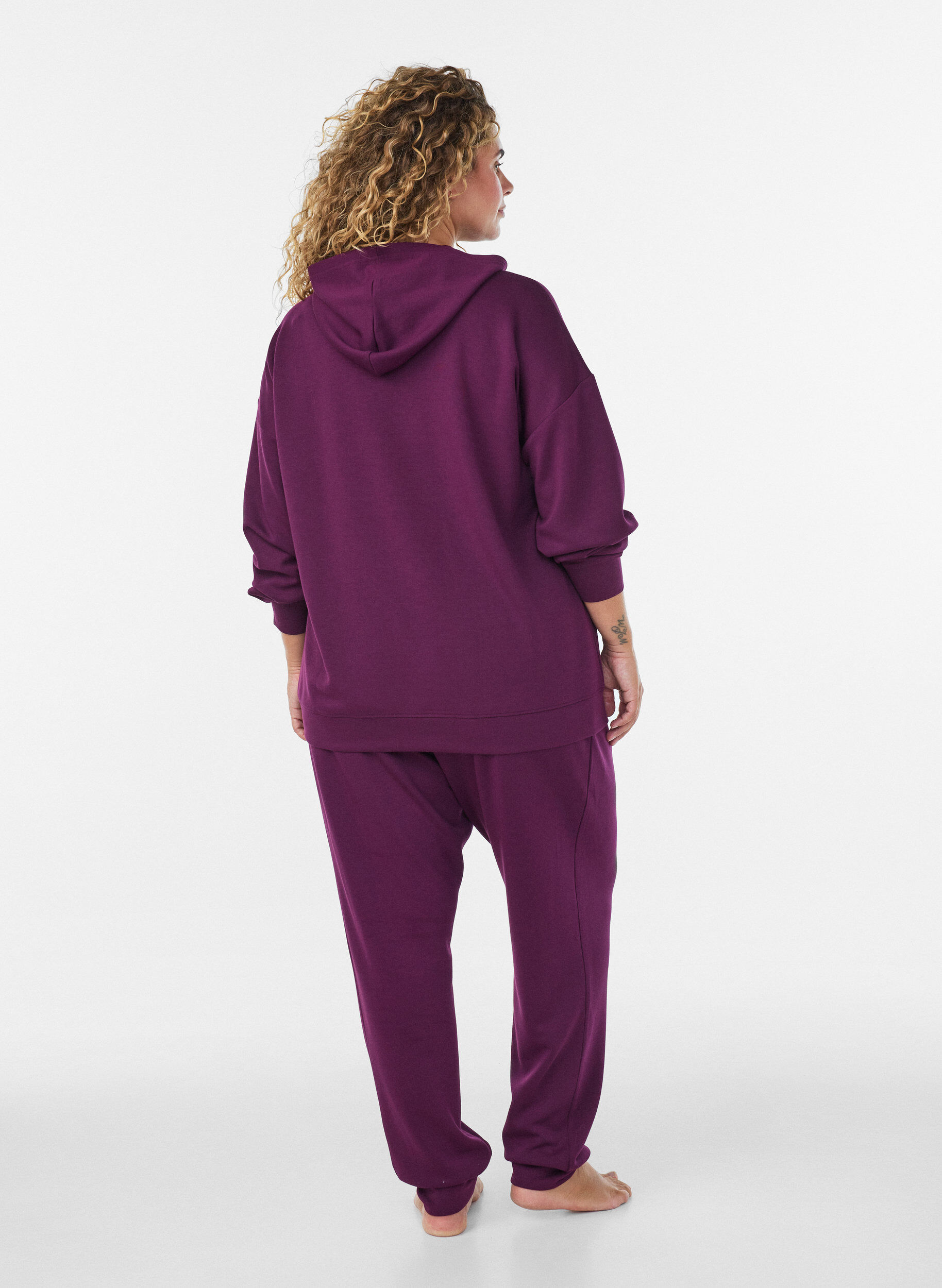 ZizziSweat &agrave; capuche en jersey, Violet, Model image number 2