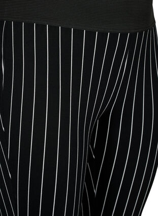 Leggings à rayures fines, Black/White Stripes, Packshot image number 2