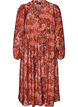 Robe midi en viscose avec imprim&eacute; cachemire, Orange, Packshot image number 0