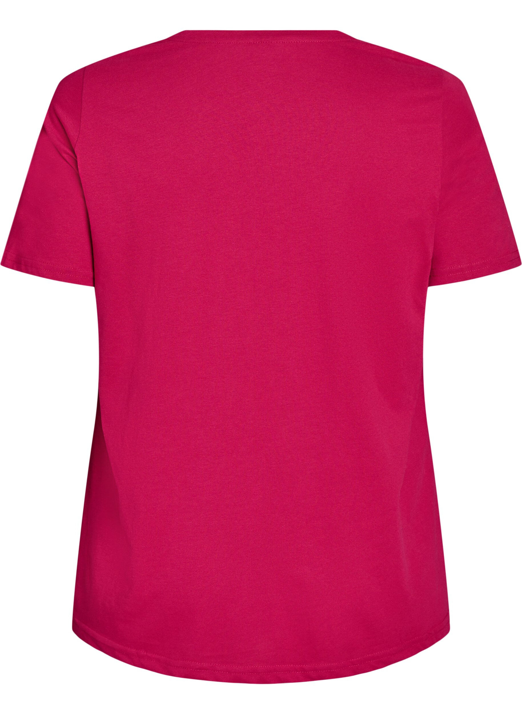 Zizzi T-shirt imprim&eacute;, Bordeaux, Packshot image number 1