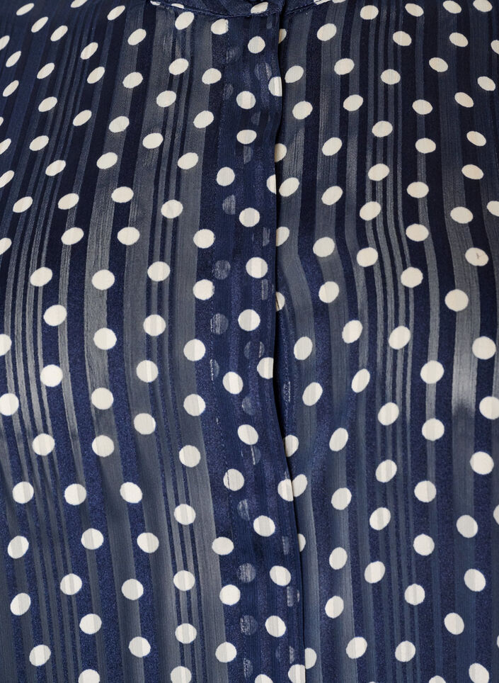 Chemise &agrave; motifs avec col montant et manches 3/4, Bleu, Packshot image number 2
