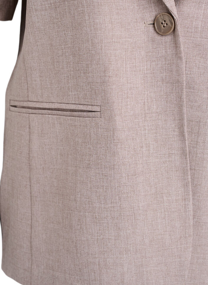 Blazer avec manches courtes et revers, Marron, Packshot image number 2