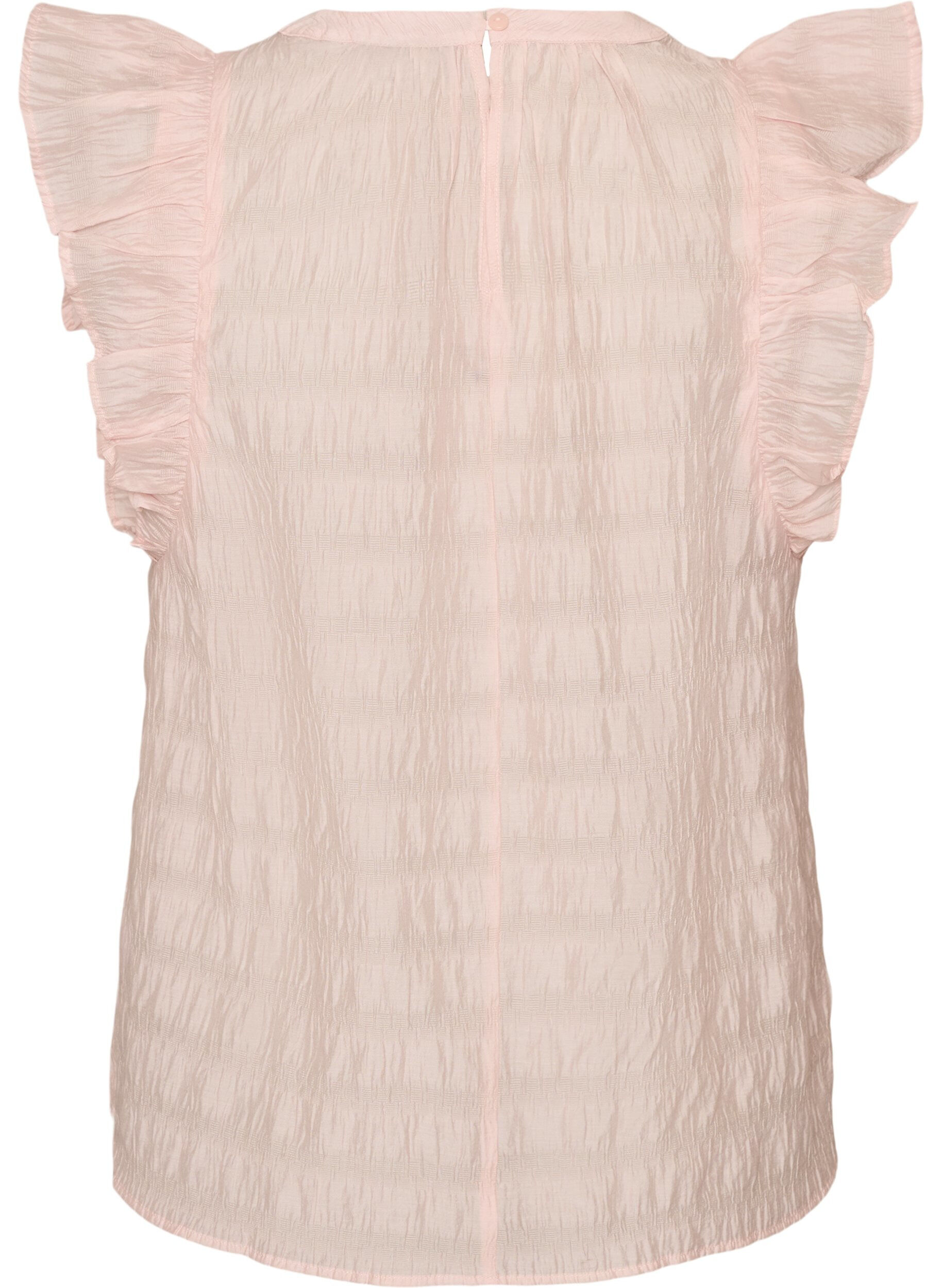 ZizziBlouse sans manches textur&eacute;e avec volants, Rose, Packshot image number 1