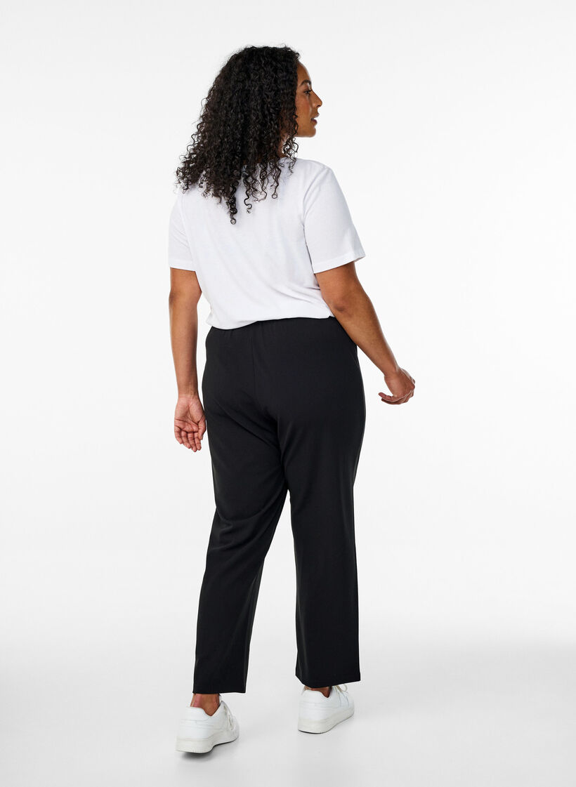 Pantalon &agrave; coupe droite, Noir, Model image number 1