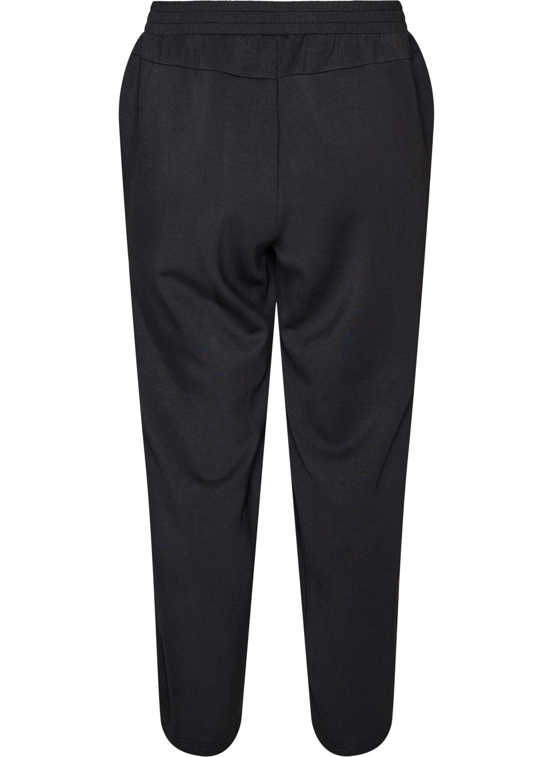ZizziPantalon ample en jersey taille haute avec poches, Noir, Packshot image number 1
