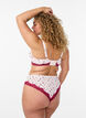 Culotte br&eacute;silienne avec imprim&eacute; floral et dentelle, Rose, Model image number 2