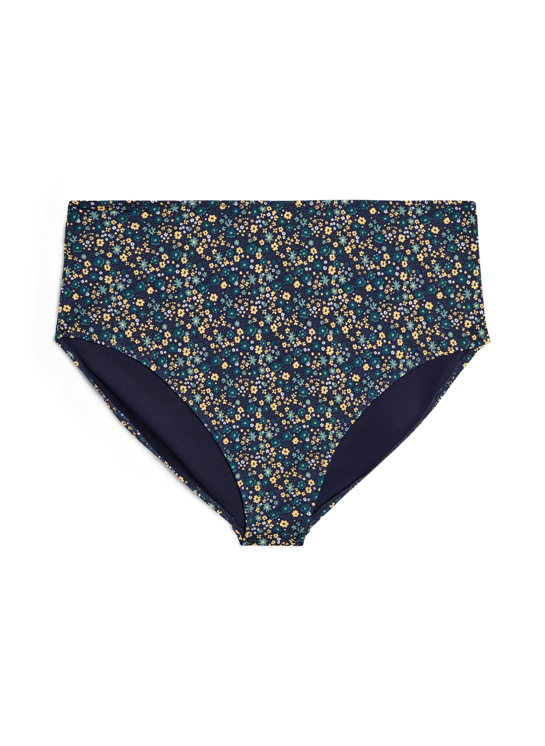 ZizziCulotte de bikini imprim&eacute;e et taille haute, Vert, Packshot image number 0
