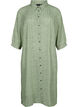 Robe chemise à pois avec manches 3/4 et fente, Seagrass Dot, Packshot image number 0
