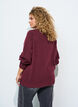 Blouse en maille &agrave; bords ondul&eacute;s, Bordeaux, Model image number 2