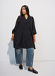 Robe coupe &eacute;vas&eacute;e avec une taille empire, Noir, Model image number 1