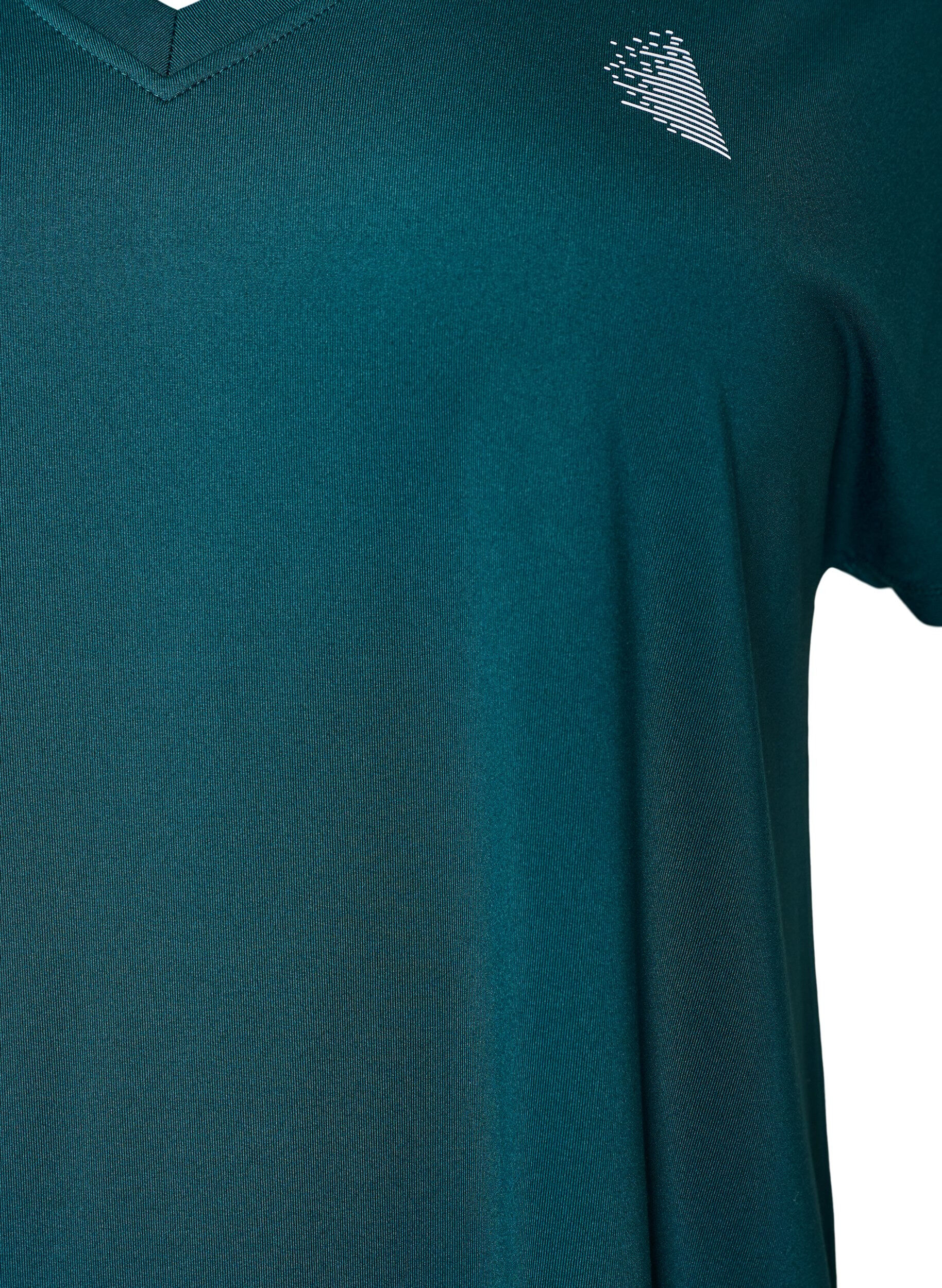 ZizziT-shirt d&rsquo;entra&icirc;nement ample avec col en V, Vert fonc&eacute;, Packshot image number 2