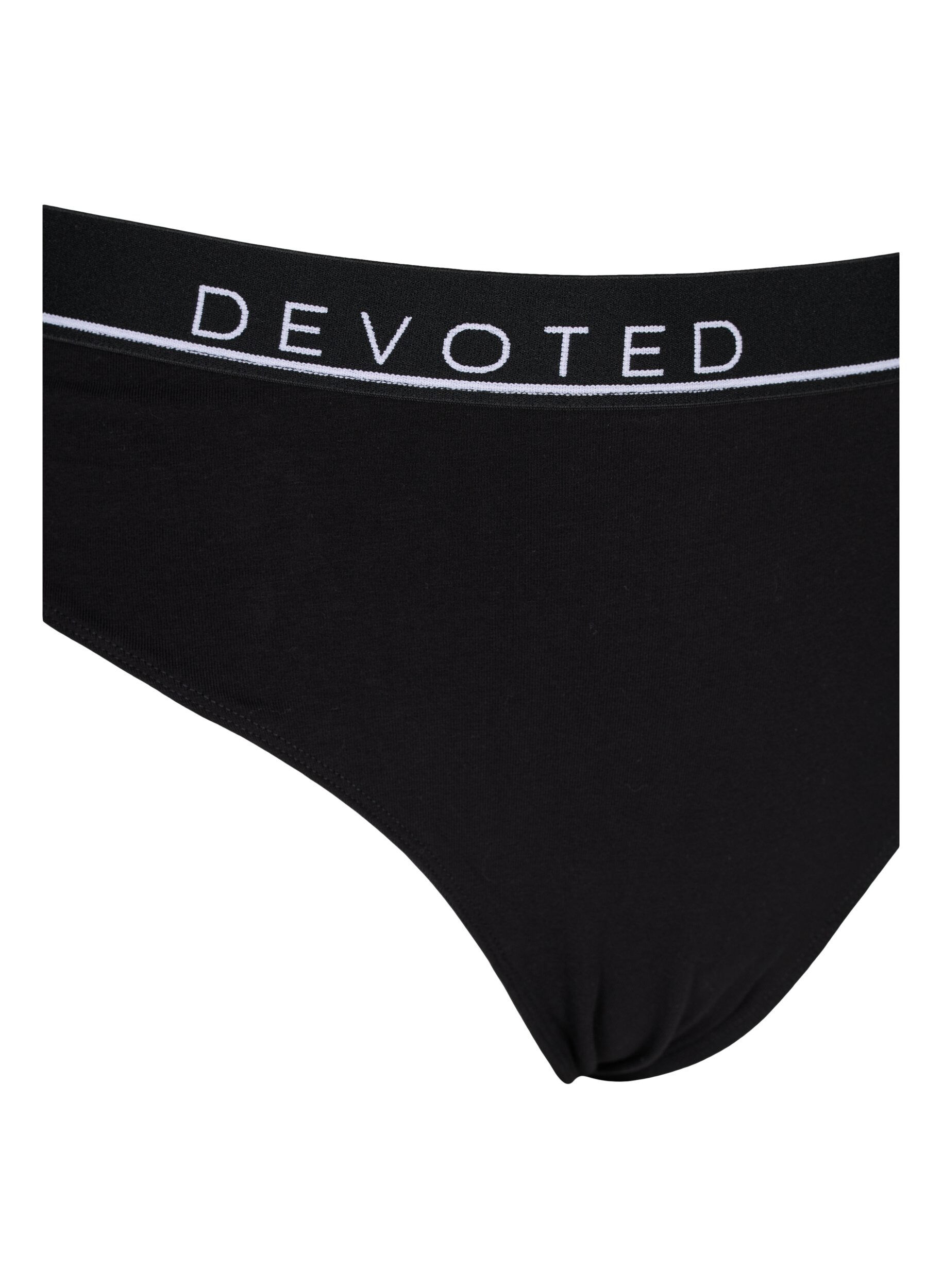 Zizzi String en coton avec taille normale, Noir, Packshot image number 2