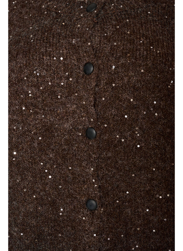 Cardigan avec sequins et boutons, Marron, Packshot image number 2