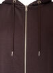 Sweat &agrave; capuche long avec zip et poches, Marron, Packshot image number 2