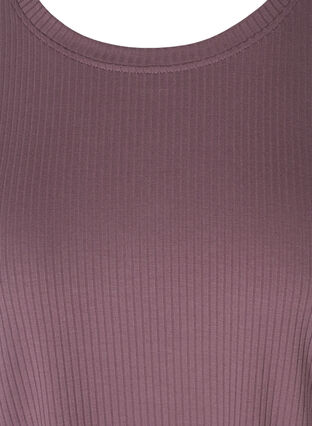 T-shirt à manches courtes en qualité côtelée, Black Plum, Packshot image number 2