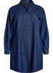 Robe courte en jean avec col et d&eacute;collet&eacute; en V, Bleu, Packshot image number 0