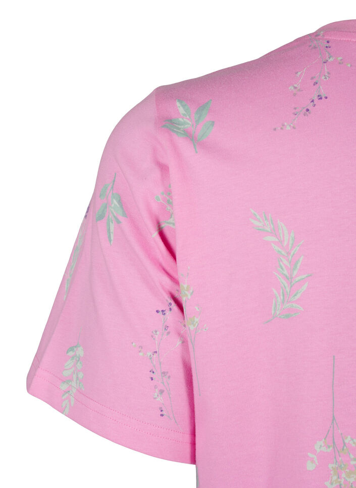 T-shirt en coton biologique avec imprimé floral, Rosebloom W. Flower, Packshot image number 3