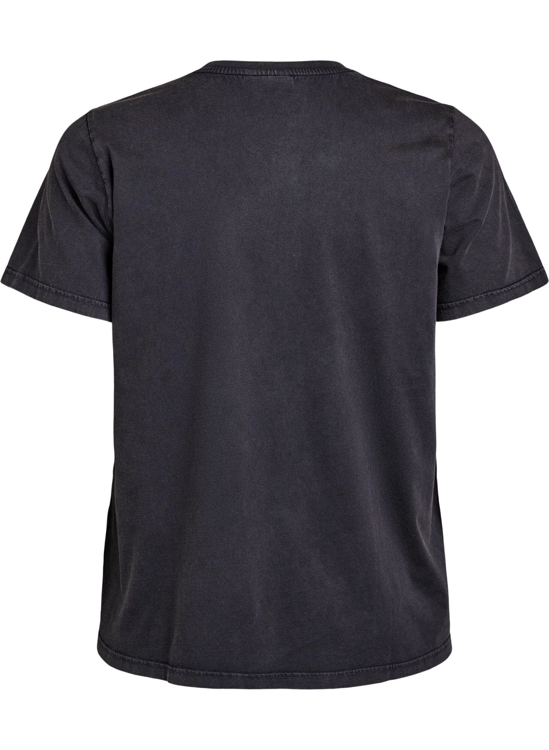 Zizzi T-shirt en coton biologique avec une impression cool, Gris anthracite, Packshot image number 1