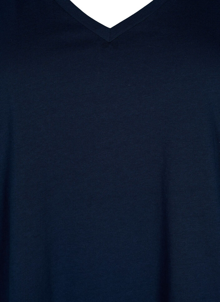 T-shirt en coton à manches courtes en dentelle, Bleu, Packshot image number 2