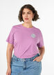 T-shirt en coton biologique avec impression au dos, Rose, Model image number 0
