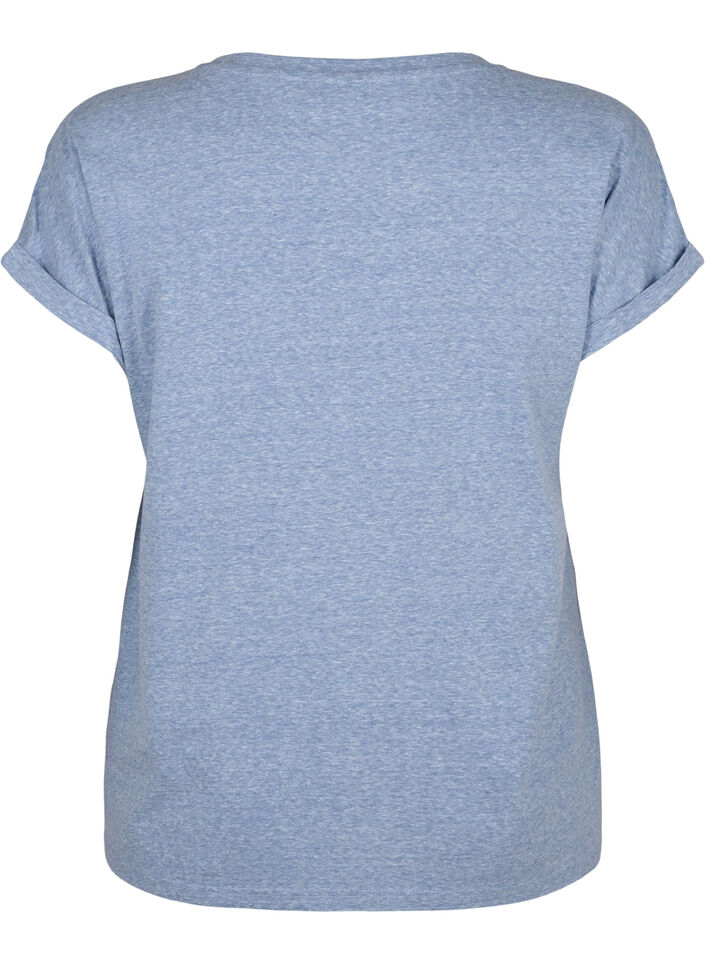 T-shirt m&eacute;lang&eacute; &agrave; manches courtes, Bleu, Packshot image number 1