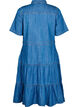 Robe midi en jean avec boutons et manches courtes, Bleu, Packshot image number 1