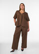 Pantalon &agrave; coupe ample avec paillettes, Marron, Model image number 0
