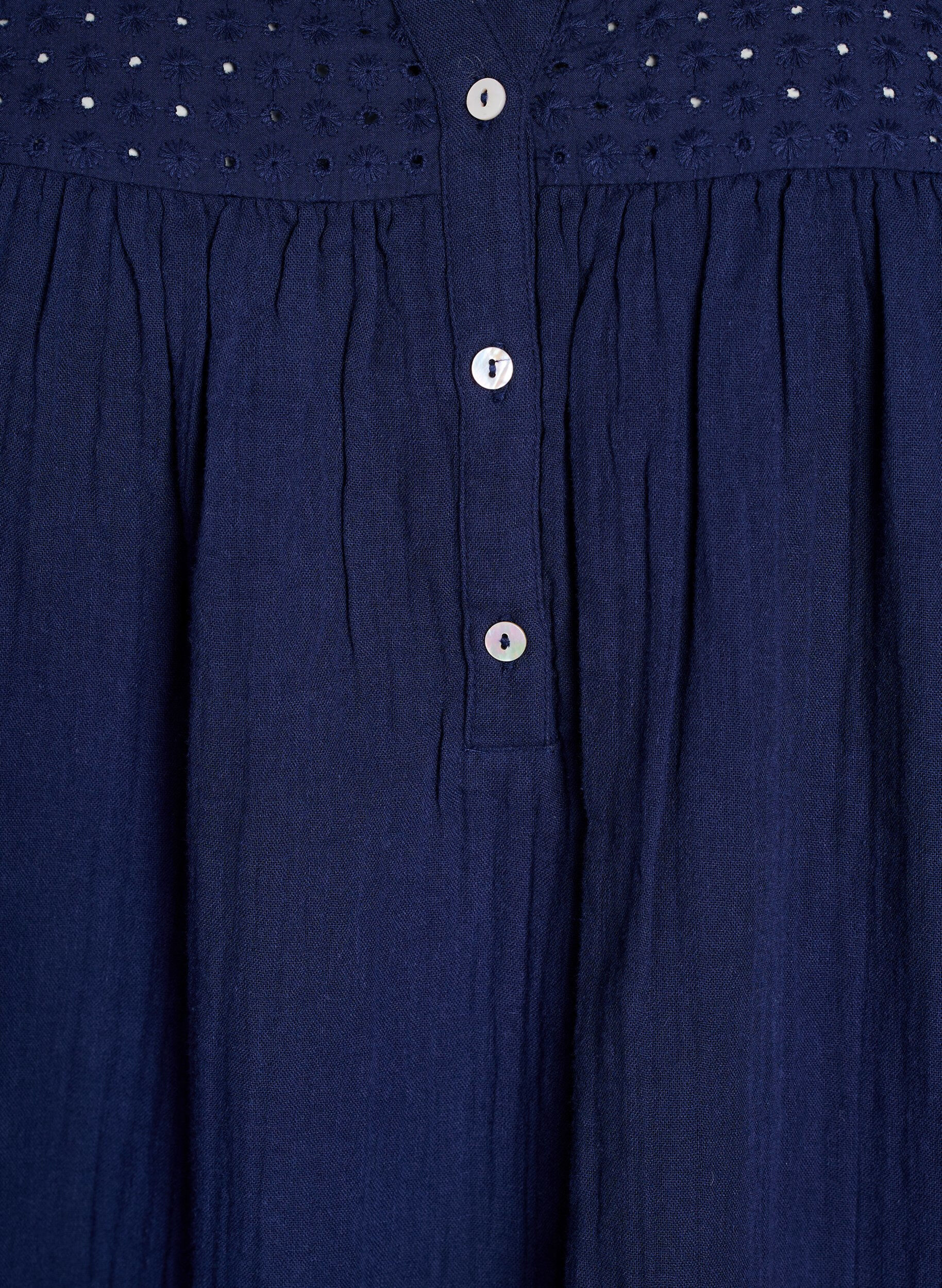 ZizziTunique en mousseline de coton avec broderie anglaise, Bleu, Packshot image number 2