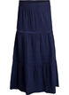 Jupe midi &agrave; coupe &eacute;vas&eacute;e en mousseline de coton avec bande en crochet, Bleu, Packshot image number 0