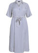 Robe-chemise longue jusqu&rsquo;aux chevilles avec ceinture &agrave; nouer et rayures, Bleu, Packshot image number 0