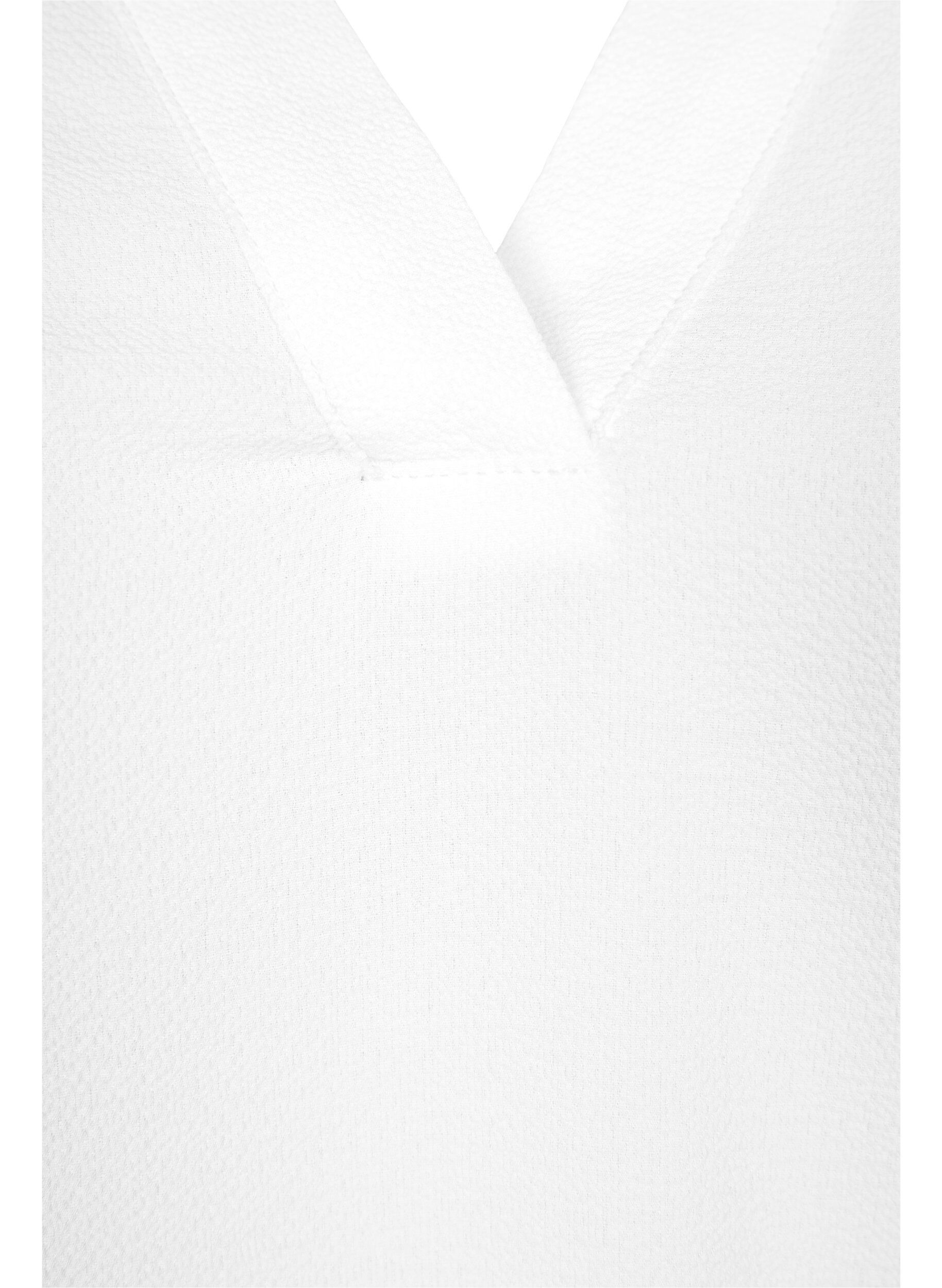 Zizzi Blouse &agrave; manches longues avec d&eacute;tails en dentelle , Bright White, Packshot image number 2