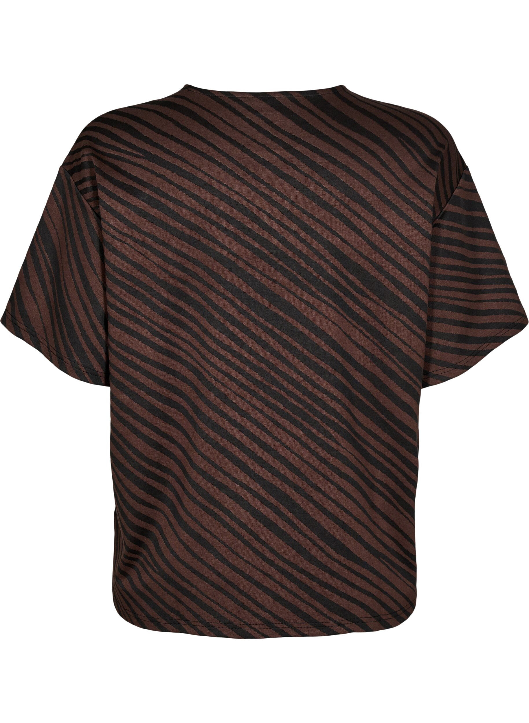 Zizzi Chemisier surdimensionn&eacute; avec motif, Marron, Packshot image number 1